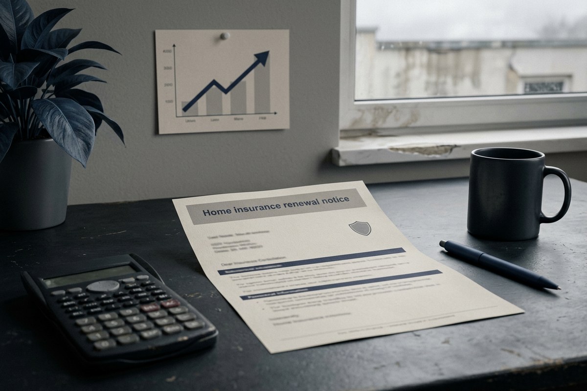 Avis d’échéance d’assurance habitation et courbe de cotisation en hausse